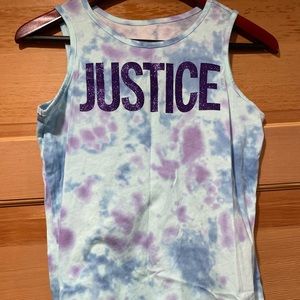 Girl’s Justice tie dye tank top size 14/16